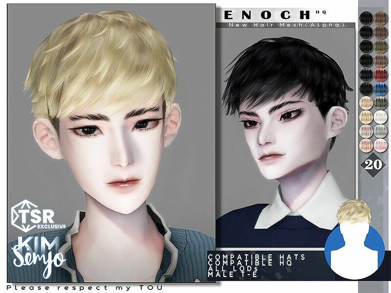 TS4 Male Hairstyle_Enoch By Kimsimjo Sims 4 CC