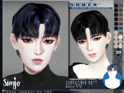 TS4 Male Hairstyle_Sober By Kimsimjo Sims 4 CC