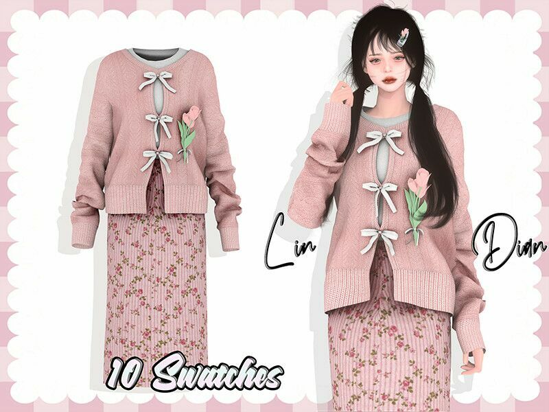 Tulip Sweater Coat Sims 4 CC