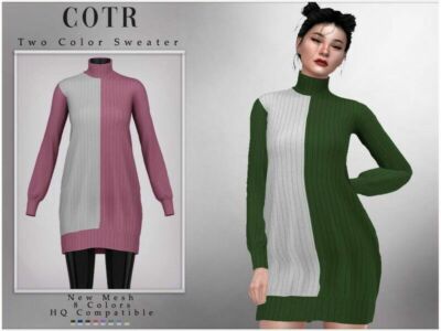 TWO Color Sweater D-220 Sims 4 CC