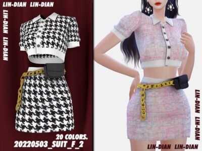 Two-Piece Dress And Fanny Pack Sims 4 CC