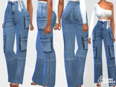 TWO Sides Pocket Trendy MOM Jeans By Saliwa Sims 4 CC