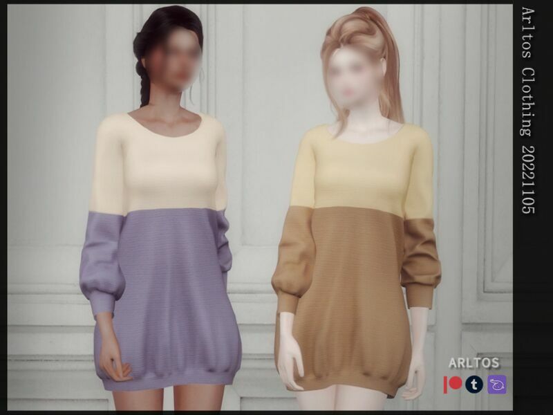 Two-Tone Sweater / 20221105 By Arltos Sims 4 CC