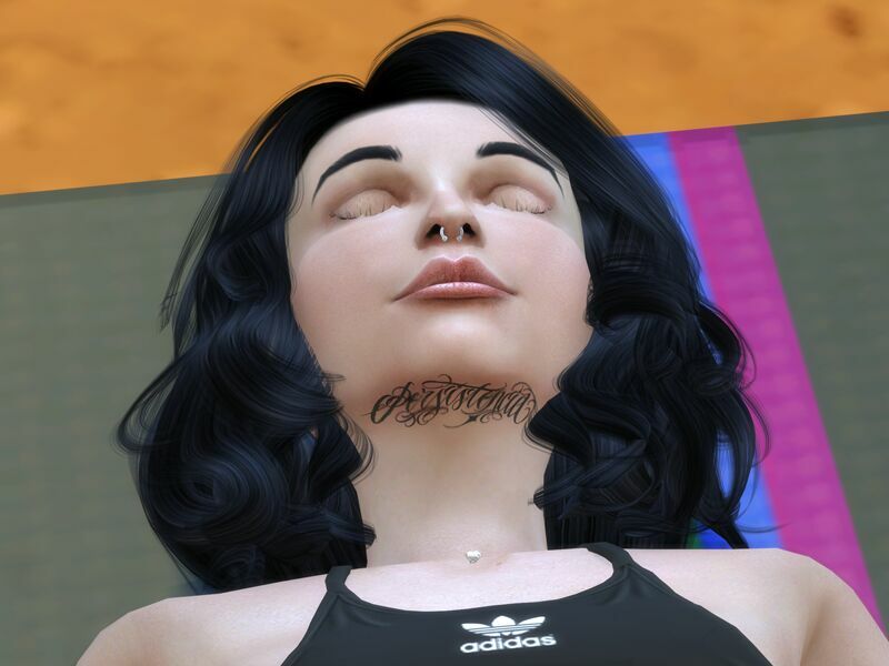 sims 4 cc under chin lettering tattoo by aewendis 3