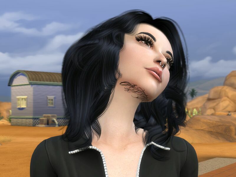 sims 4 cc under chin lettering tattoo by aewendis 4