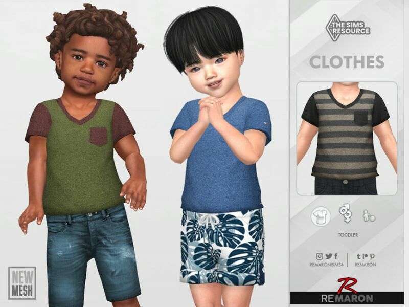 V Shirt 01 For Toddler By Remaron Sims 4 CC