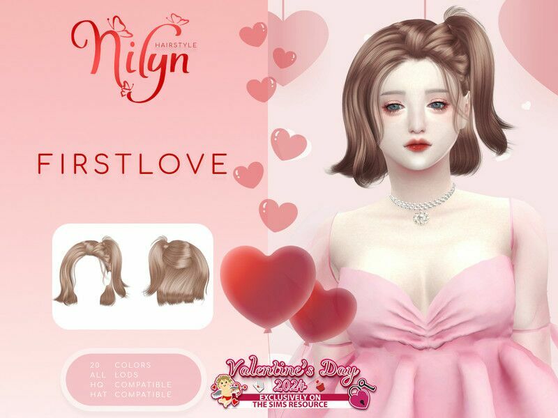 Valentine S DAY First Love Hair Sims 4 CC