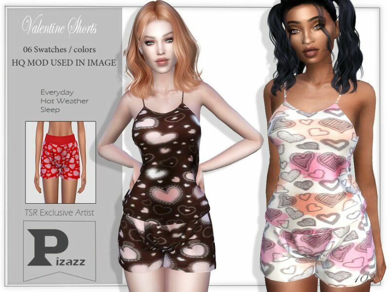 Valentine Shorts By Pizazz Sims 4 CC