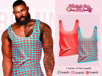 Valentines DAY Pajamas SET N2 TOP Sims 4 CC