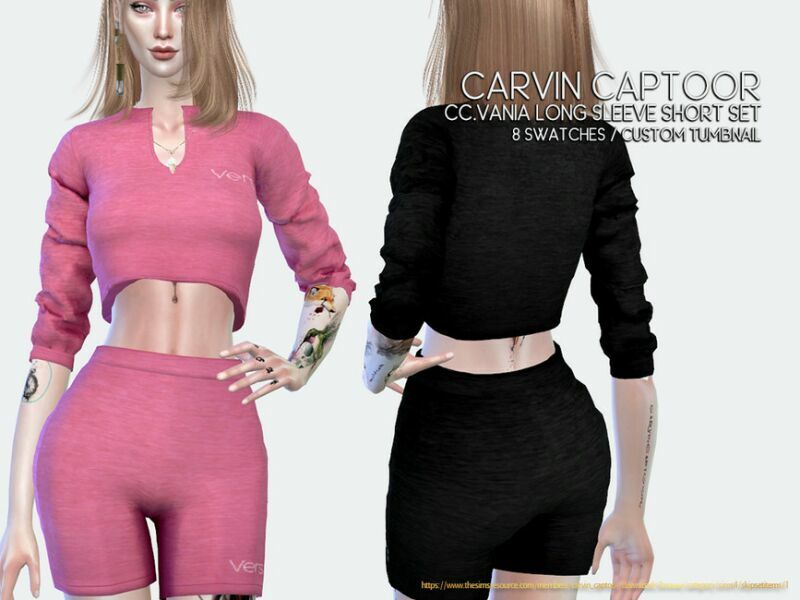 Vania Long Short SET Sims 4 CC