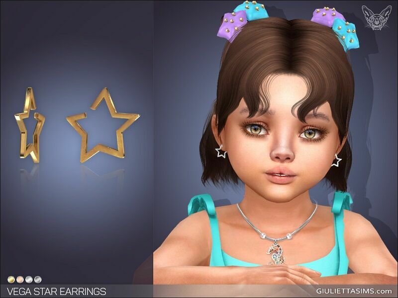 Vega Star Hoop Earrings For Toddlers By Giulietta Sims 4 CC