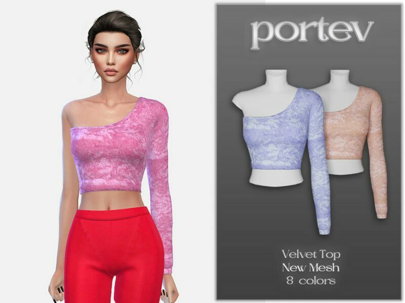 Velvet TOP By Portev Sims 4 CC