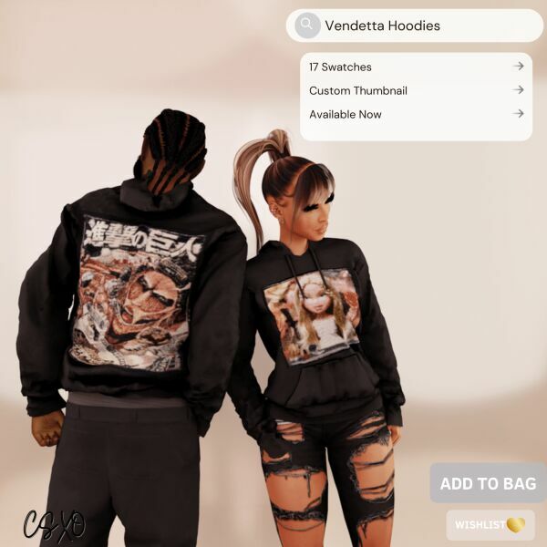 Vendetta Hoodies Sims 4 CC