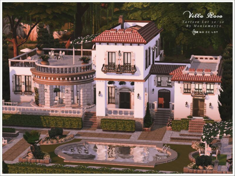 Villa Rosa NO CC LOT By Moniamay72 Sims 4 CC