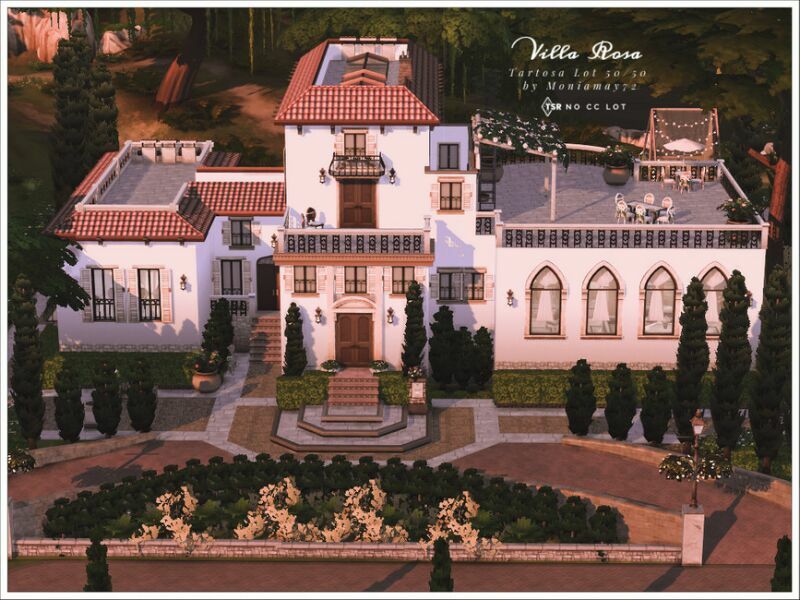 sims 4 cc villa rosa no cc lot by moniamay72 2