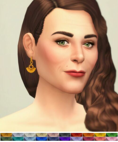 Vintage FAN Earrings Sims 4 CC