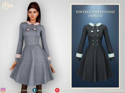 Vintage Tweed Coat Adult By Mysteriousoo Sims 4 CC