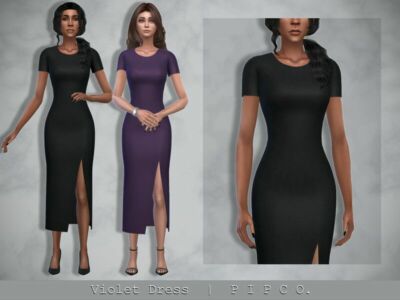 / Violet Dress Sims 4 CC