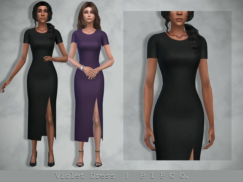 / Violet Dress Sims 4 CC