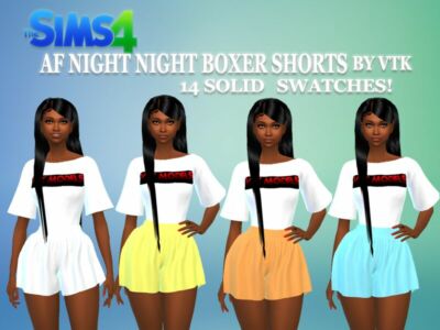 VTK AF Night Night Boxer Shorts By VTK Sims 4 CC