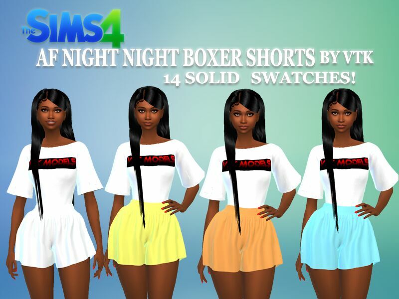 VTK AF Night Night Boxer Shorts By VTK Sims 4 CC