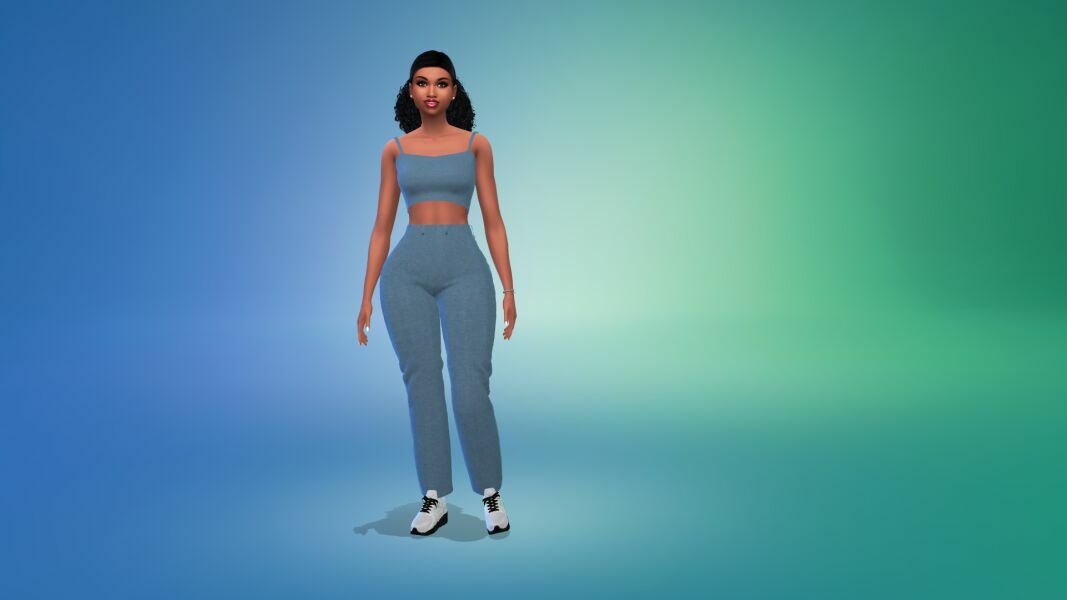 sims 4 cc vtk af the casual comfy top high waisted jeans hq outfit by vtk 5