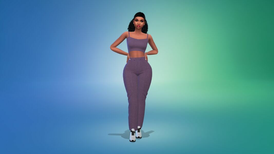 sims 4 cc vtk af the casual comfy top high waisted jeans hq outfit by vtk 7