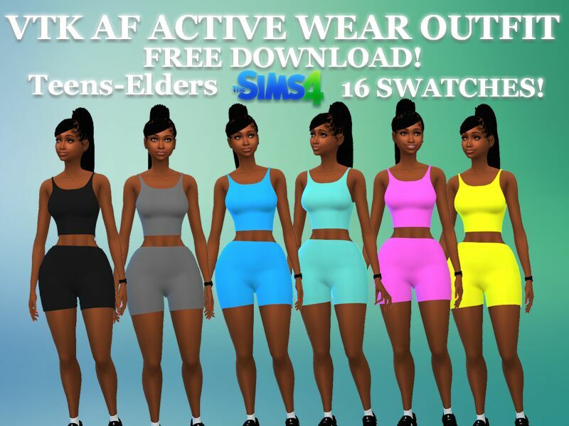 VTK Free AF Active Wear Jumpsuit By VTK Sims 4 CC