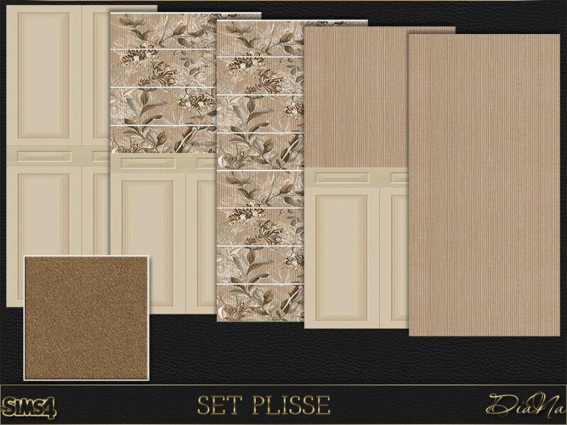 Wall And Floor Tile SET Plisse By Dianasims Sims 4 CC