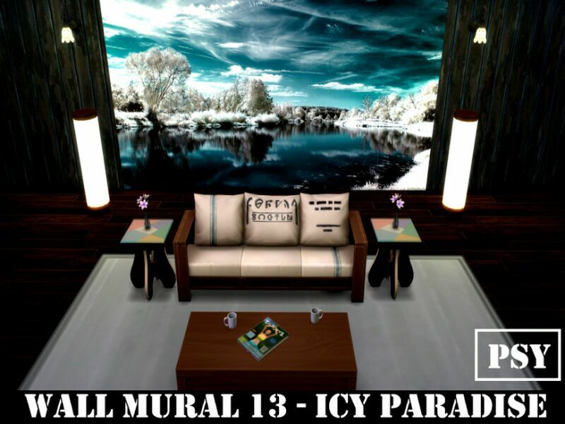 Wall Mural 13 (ICY Paradise) By Psychachu Sims 4 CC