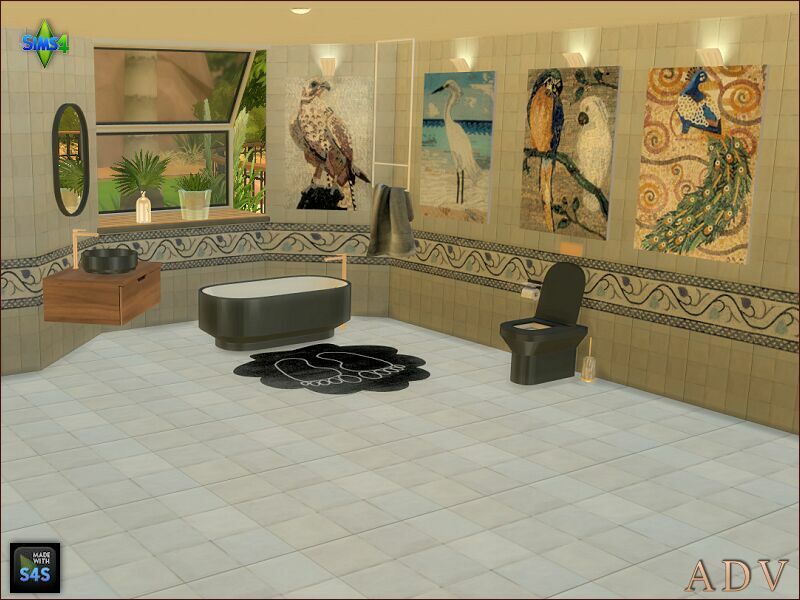 sims 4 cc walls and floors with paintings 11