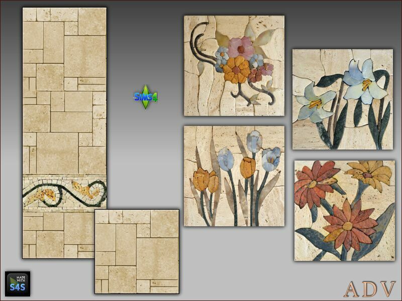 sims 4 cc walls and floors with paintings 2