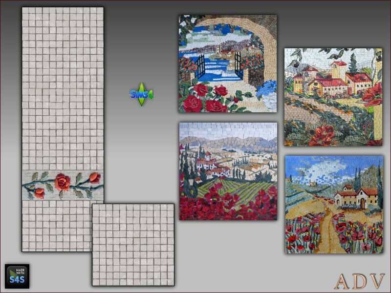 sims 4 cc walls and floors with paintings 4