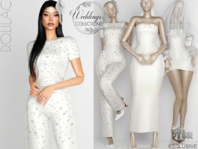 Weddings Collection DAY Time Outfit TOP [SET] DO0243 Sims 4 CC