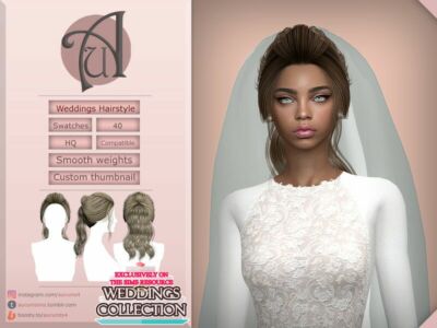 Weddings Collection Hairstyle Sims 4 CC