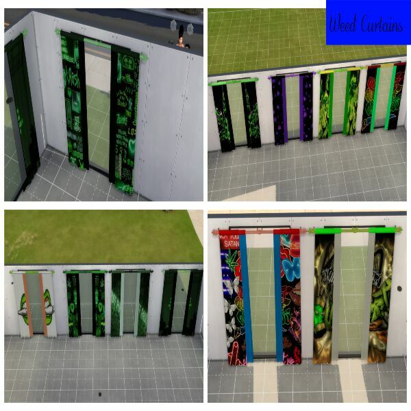 Weed Curtains By Moonlightsimmer Sims 4 CC