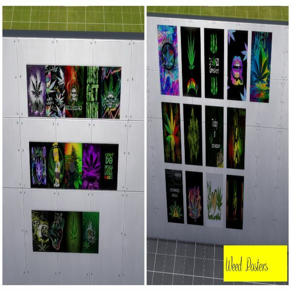 Weed Posters By Moonlightsimmer Sims 4 CC