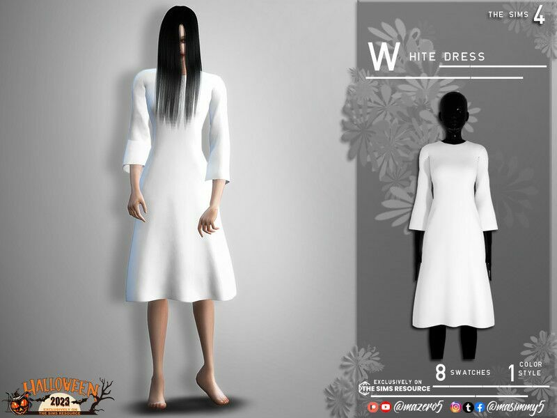 White Dress By Mazero5 Sims 4 CC