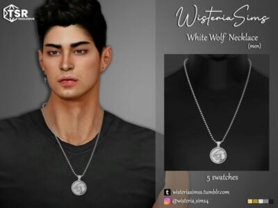 White Wolf Necklace (Male) By Wisteriasims Sims 4 CC