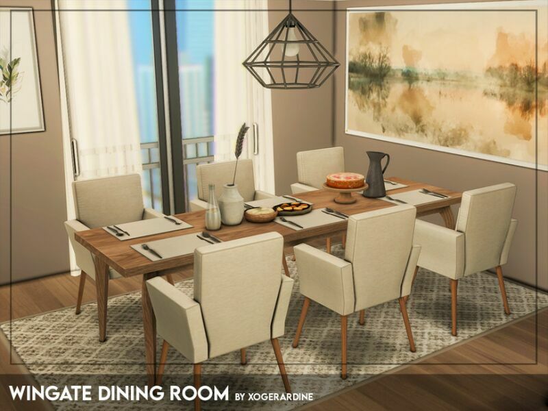 Wingate Dining Room (TSR Only CC) By Xogerardine Sims 4 CC