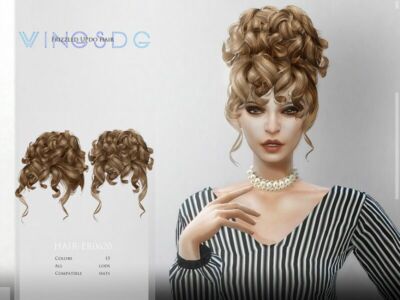 Wings-Er0620-Frizzled Updo Hair By Wingssims Sims 4 CC