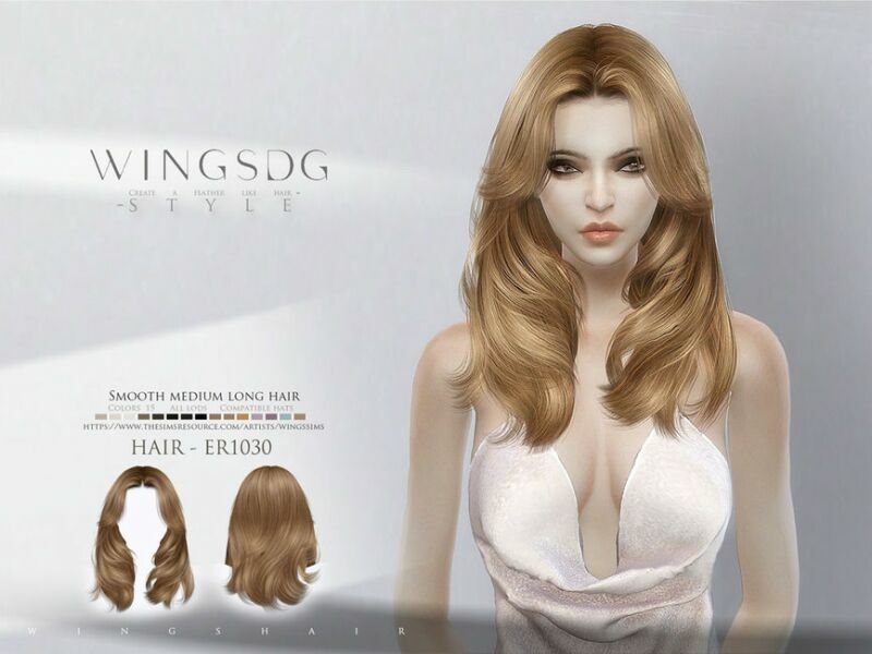 Wings-Er1030-Smooth Medium Long Hair By Wingssims Sims 4 CC