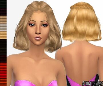 Wingssims ER0125 Short Curly Hair With Braids Retexture (Mesh Needed) By Atomic-Sims Sims 4 CC