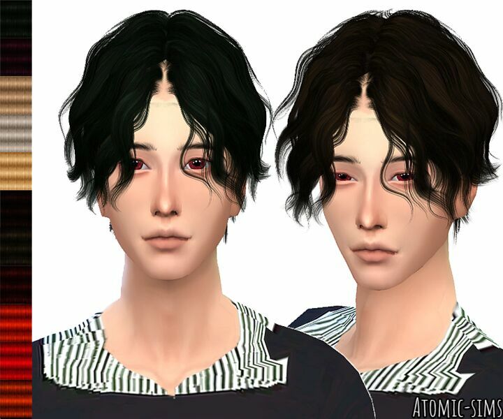 Wingssims TO1223 Male Split Curly Hair Retexture By Atomic-Sims Sims 4 CC