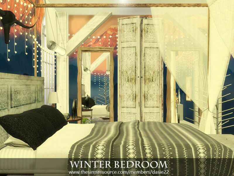 sims 4 cc winter bedroom by dasie2 2