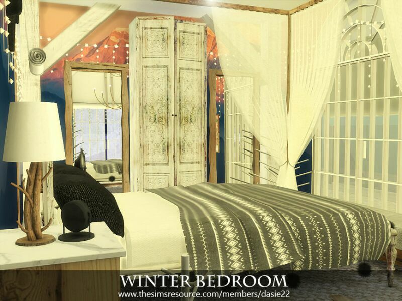 sims 4 cc winter bedroom by dasie2 3