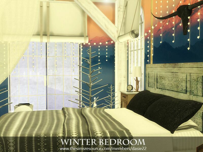 sims 4 cc winter bedroom by dasie2 4