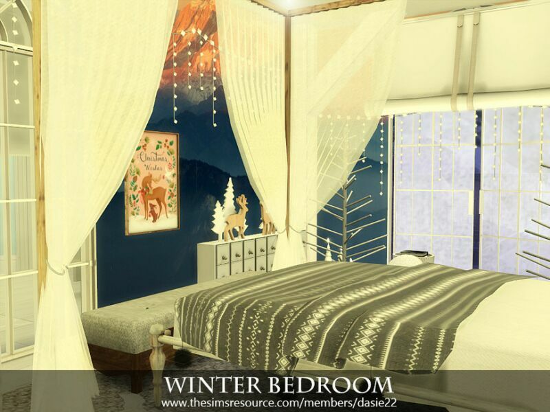 sims 4 cc winter bedroom by dasie2 5