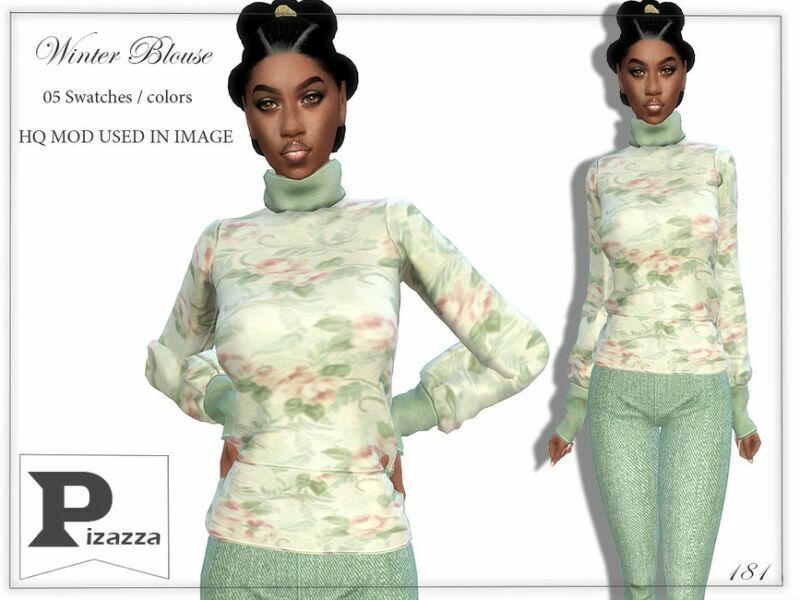 Winter Blouse By Pizazz Sims 4 CC