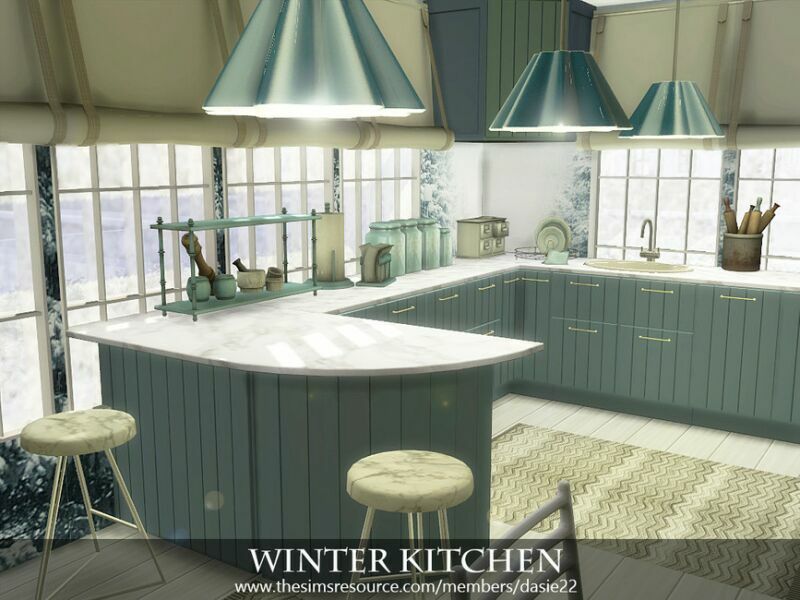 sims 4 cc winter kitchen by dasie2 2